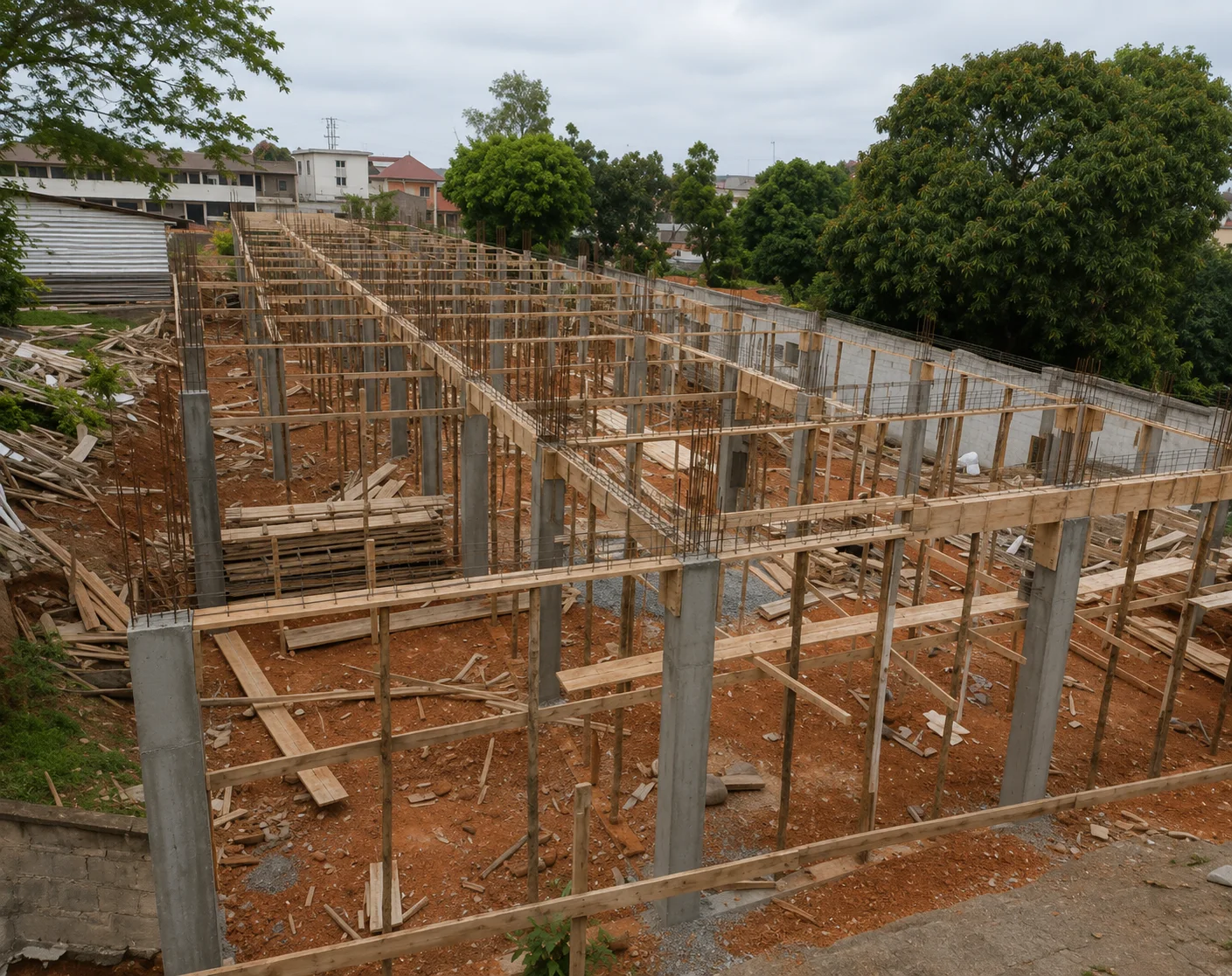 Lycee Anguissa G+1 Pedagogic Block project progress